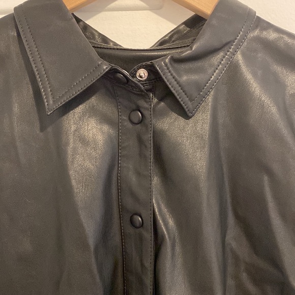 J. Crew Faux-Leather Short Sleeve Shirt - Picture 5 of 6